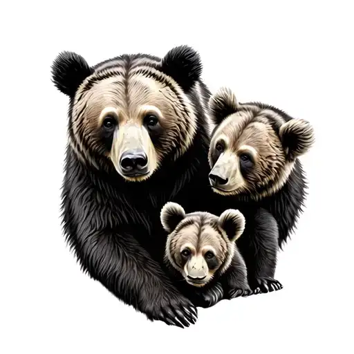 Mama Bear And Cubs tattoo design idea