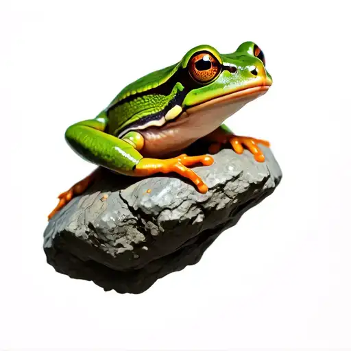 white's tree frog on a rock tattoo design idea