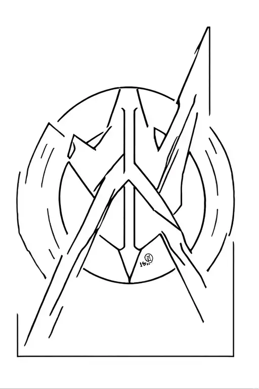 Dodge Charger with combined logo of Avengers tattoo design idea