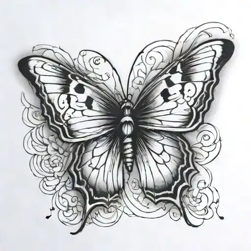 butterfly with Melanie and 11-08-18 on forearm tattoo tattoo design idea
