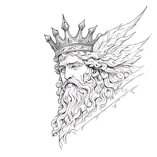 Design a detailed, bold tattoo idea for a forearm that centers around the crown of Hades, the Greek god of the underworl tattoo design idea