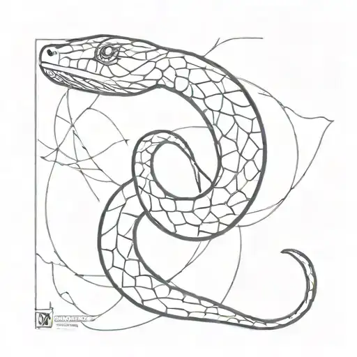 ouroboro red snake tattoo design idea