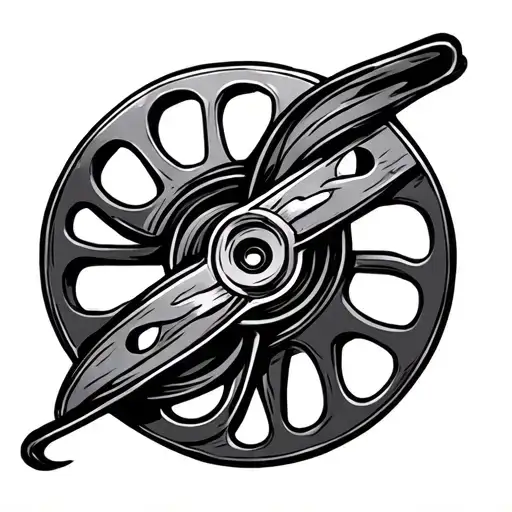 outer banks film reel intertwined tattoo design idea