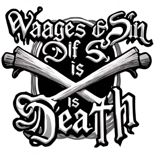 "Wages of Sin is Death" double cross tattoo design idea