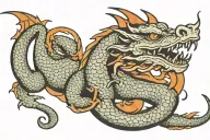 dragon biting its own tail tattoo design idea