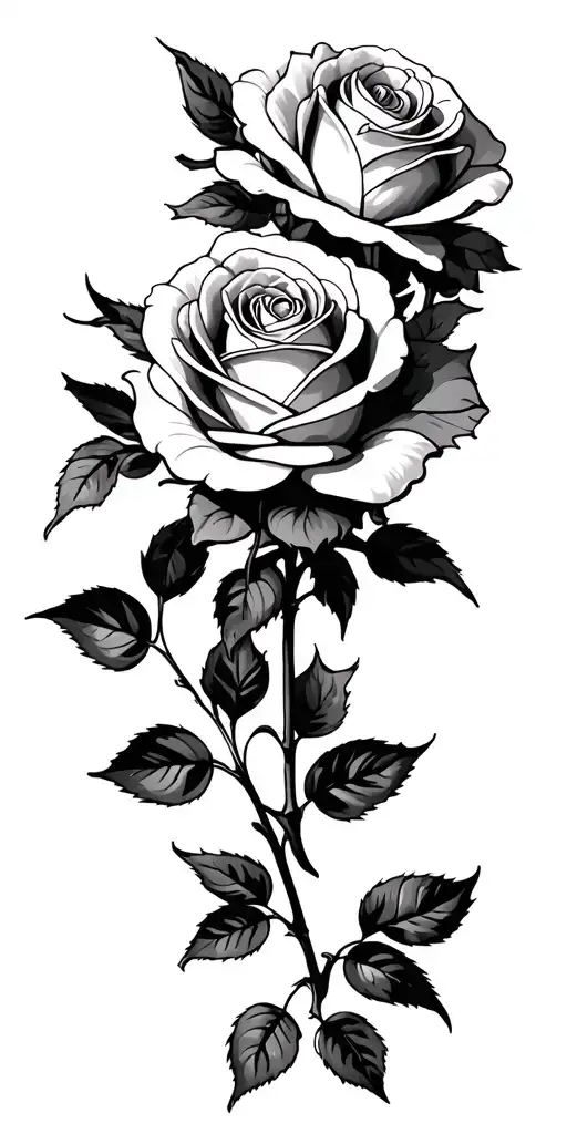 climbing rose tattoo design idea