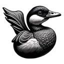 a duck call tattoo design idea