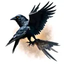 Crow with Evil eyes transforming into a angel like dove tattoo design idea