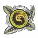 Kiwi bird yin yang round tattoo tattoo design idea
