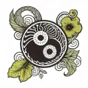 Kiwi bird yin yang round tattoo tattoo design idea