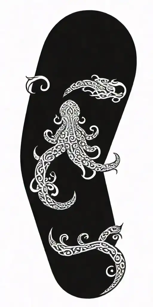 nordic knotwork kraken tattoo design idea