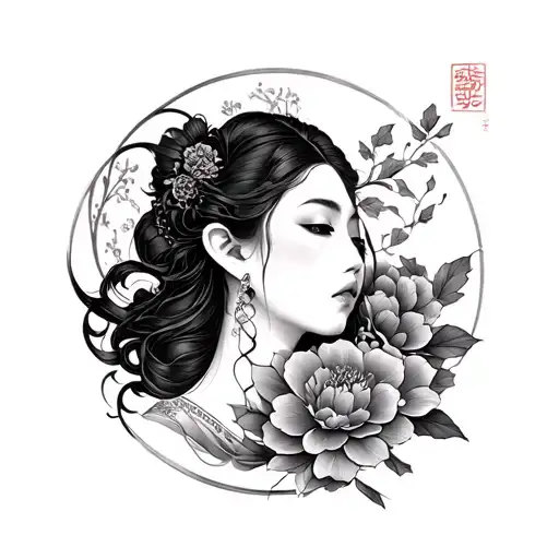 Gemini Japanese inspired tattoo tattoo design idea