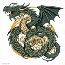 celtic dragon intertwined tattoo design idea