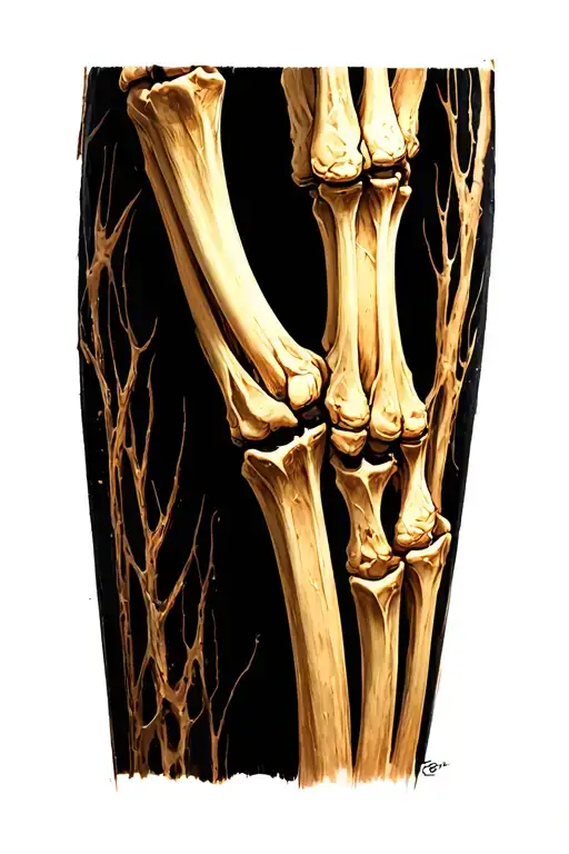 Radius and ulna Look Like drumsticks. eroded Skin tattoo design idea