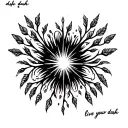 dash for "live your dash" with 5 branches attached to it and a sparkle that is nearby for my siblings tattoo design idea