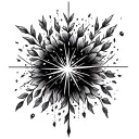 dash for "live your dash" with 5 branches attached to it and a sparkle that is nearby for my siblings tattoo design idea