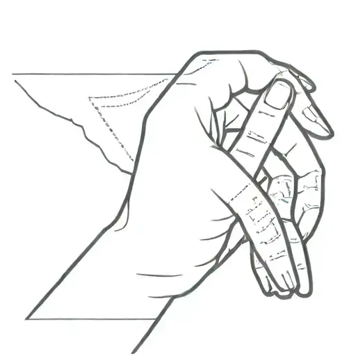 a straight line that starts between the ring finger and the middle finger to the elbow, you could, they wanted something tattoo design idea