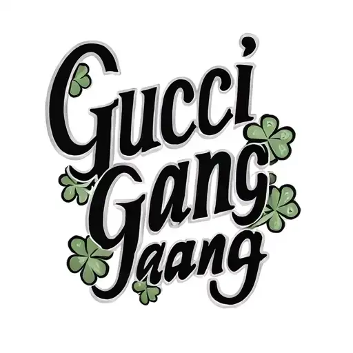 "Gucci Gang" clover leaf tattoo design idea