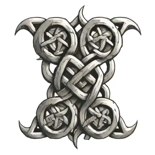 celtic knot intertwined tattoo design idea