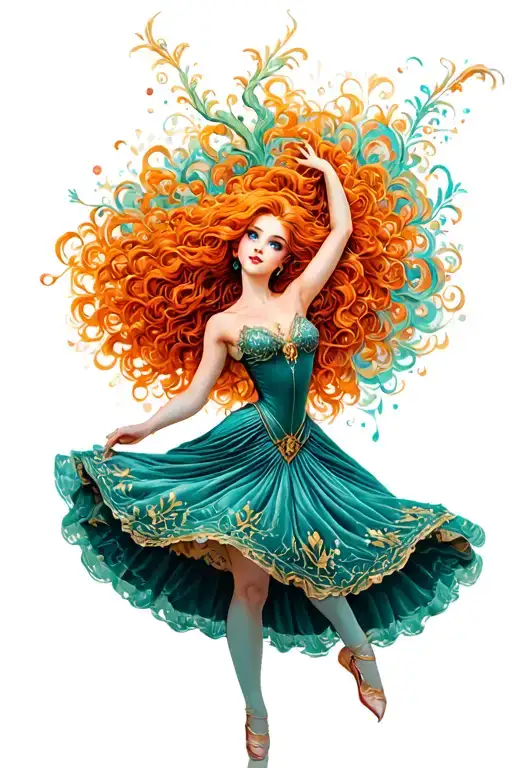 Peincesa Merida as a dancer book Box Kpop tattoo design idea