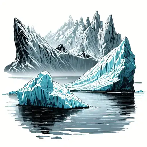 Glacier lagoon tattoo design idea