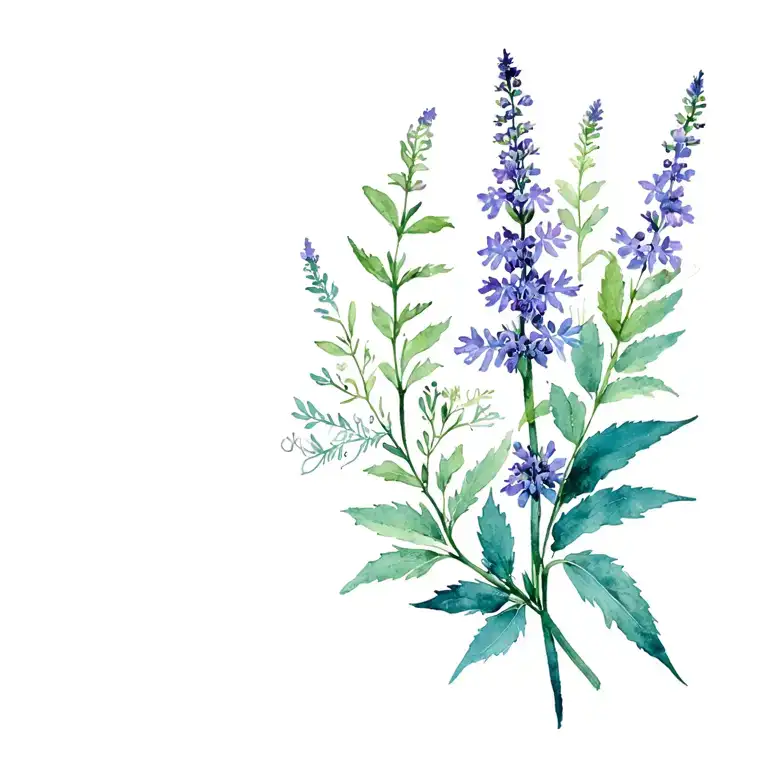 Vervain and wolfsbane tattoo design idea