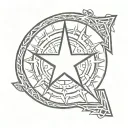 Pentagram Engraved on a shield  tattoo design idea