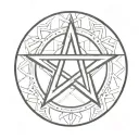 Pentagram Engraved on a shield  tattoo design idea