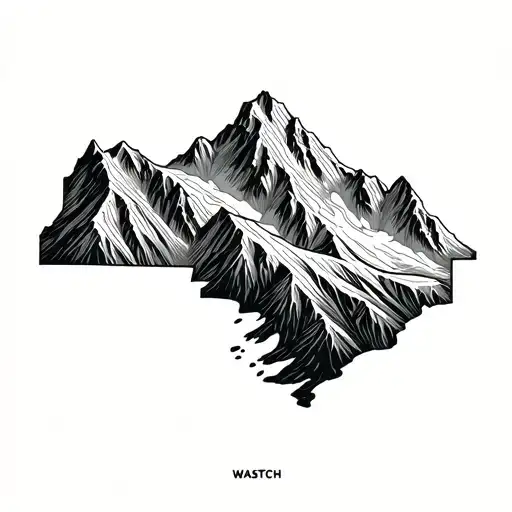 topography elevation map of wasatch mountains  tattoo design idea