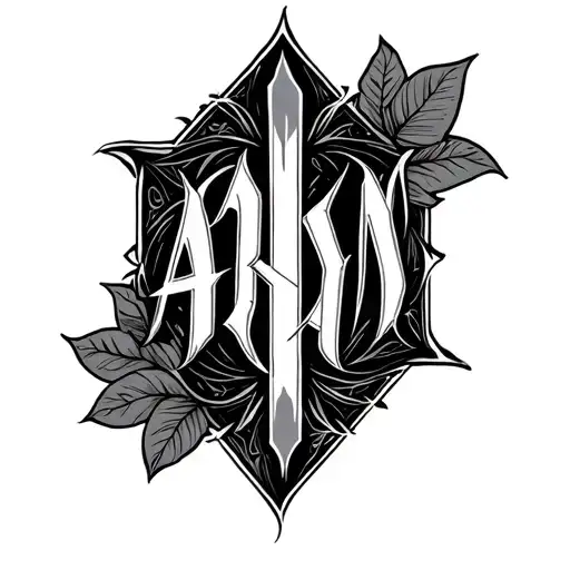 Aryan name written tattoo design idea