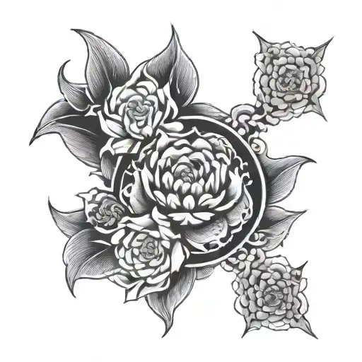 japanese neo traditional patchwork tattoo tattoo design idea