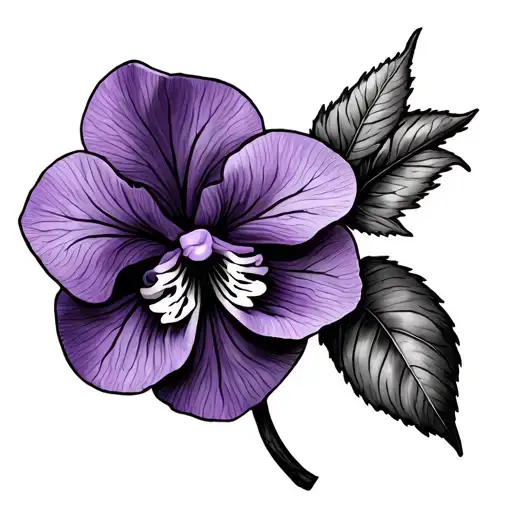 african violet tattoo design idea