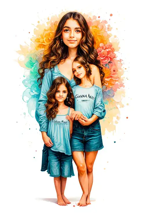 "Gianna Marie martel" daughter holding hands tattoo design idea