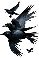 itachi uchiha crows flying tattoo design idea