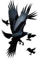 itachi uchiha crows flying tattoo design idea