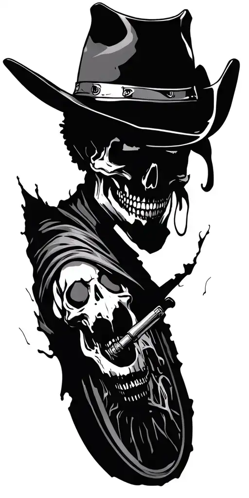 cowboy ghost rider tattoo design idea