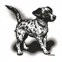 Small dog with brindle jack russel puppy tattoo design idea