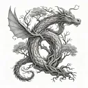 willow tree and dragon tattoo design idea