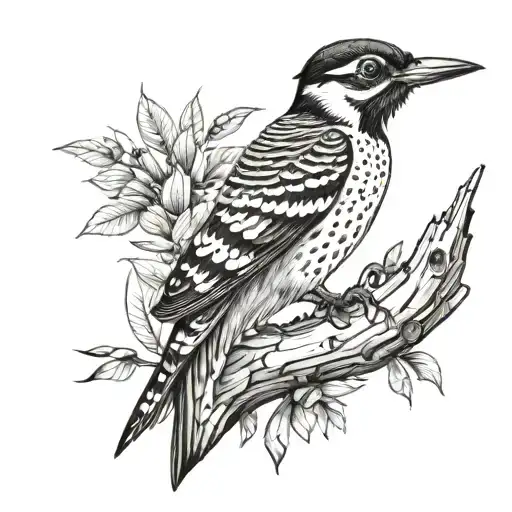 woodpecker tattoo design idea