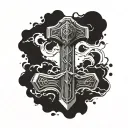 mjölnir thor's hammer tattoo design idea