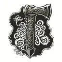 mjölnir thor's hammer tattoo design idea