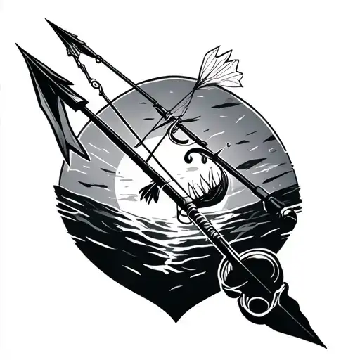 arrow with the Clancy inside the arrow. fishing pole with Bowen inside fishing pole. tattoo design idea