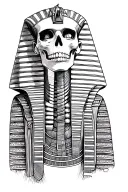 egyptian skeleton pharaoh tattoo design idea