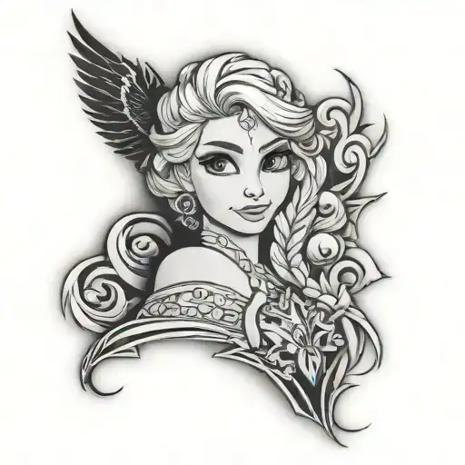 Elsa from Frozen tattoo design idea