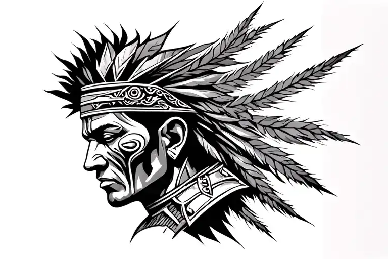 African Warrior Protector leader provider family tattoo design idea