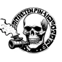 skull pipefitter grinder torch tattoo design idea