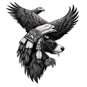 bear and eagle perched Native American traditional tattoo tattoo design idea