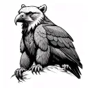 bear and eagle perched Native American traditional tattoo tattoo design idea