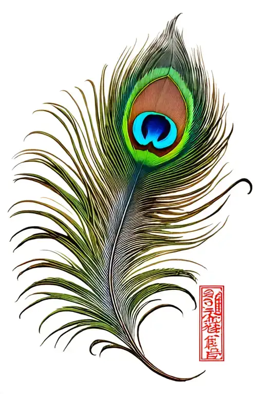 peacock feather transforming tattoo design idea