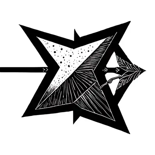arrow and 3 dark side triangles tattoo design idea